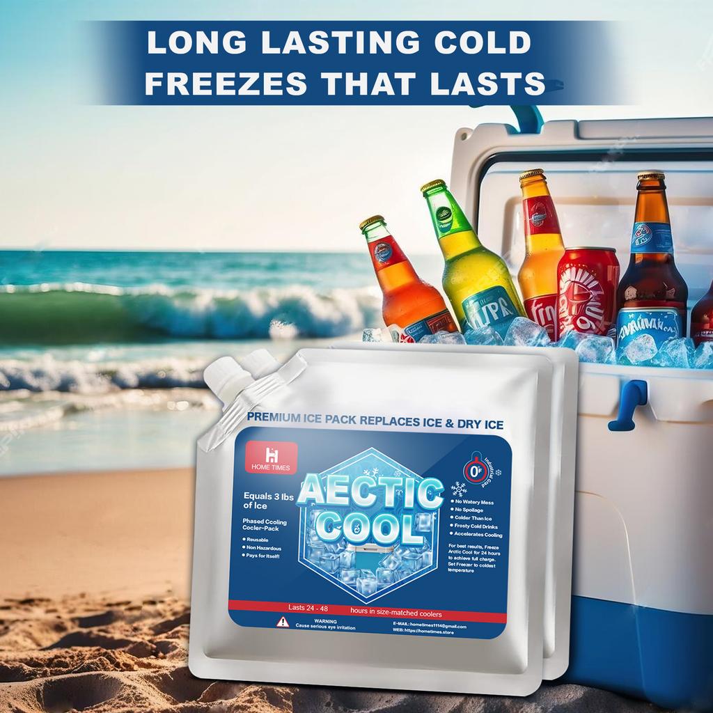 HomeTimes 4 PCS Reusable Ice Packs for Cooler & Lunch Box Leak-proof Flexible Packs for Food, Perfect for Camping, Fishing