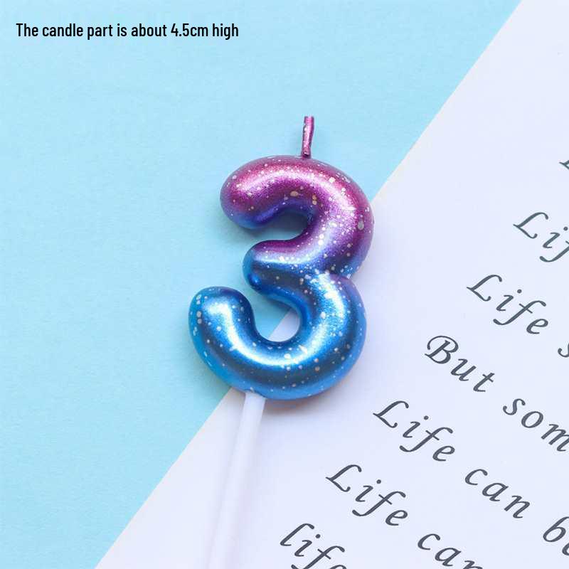Large Rainbow Laser Number Balloons and Candles for Birthday Cakes and Party Decorations