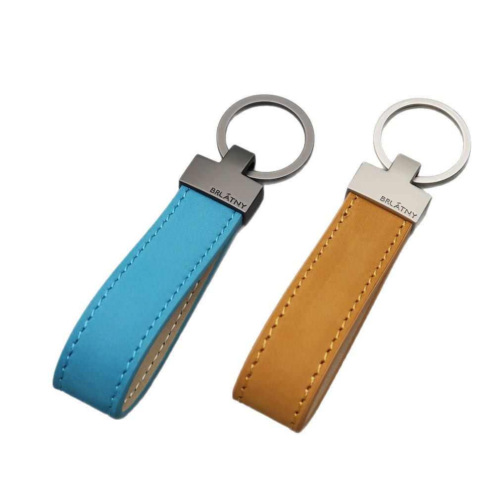 Belleterny Frosted Genuine Leather Keychain - Luxury Keyring Pendant with Logo Customization.