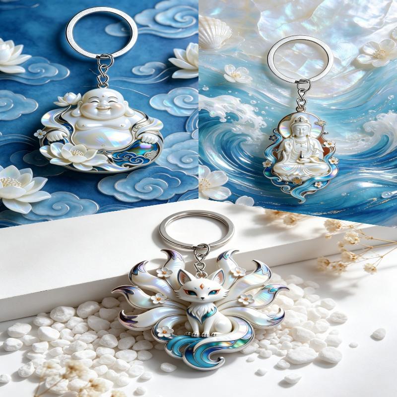 Nine-tailed Fox Enamel Pendant 1/3Pcs Multifunctional Necklace Phone Bag Charm Cute Jewelry for Friends Daily Gifts
