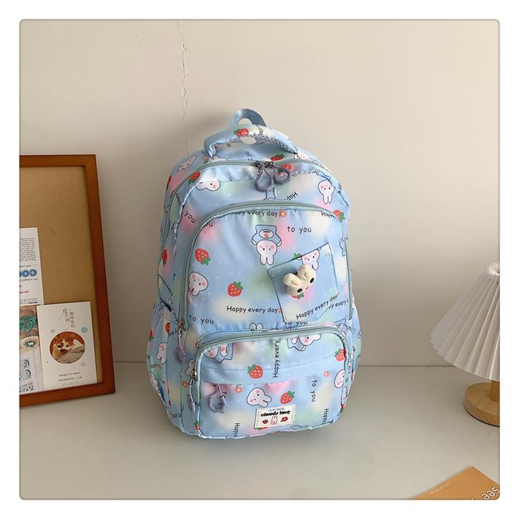 

Рюкзак легкий для девочек, милый, милый, школьная сумка для кампуса, высококачественная школьная сумка для студентов, большой вместительный дорожный рюкзак синий