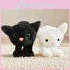 Peluche Gatto Bianco e Nero con Espressione Divertente per Regalo di Halloween e Oggetto da Collezione