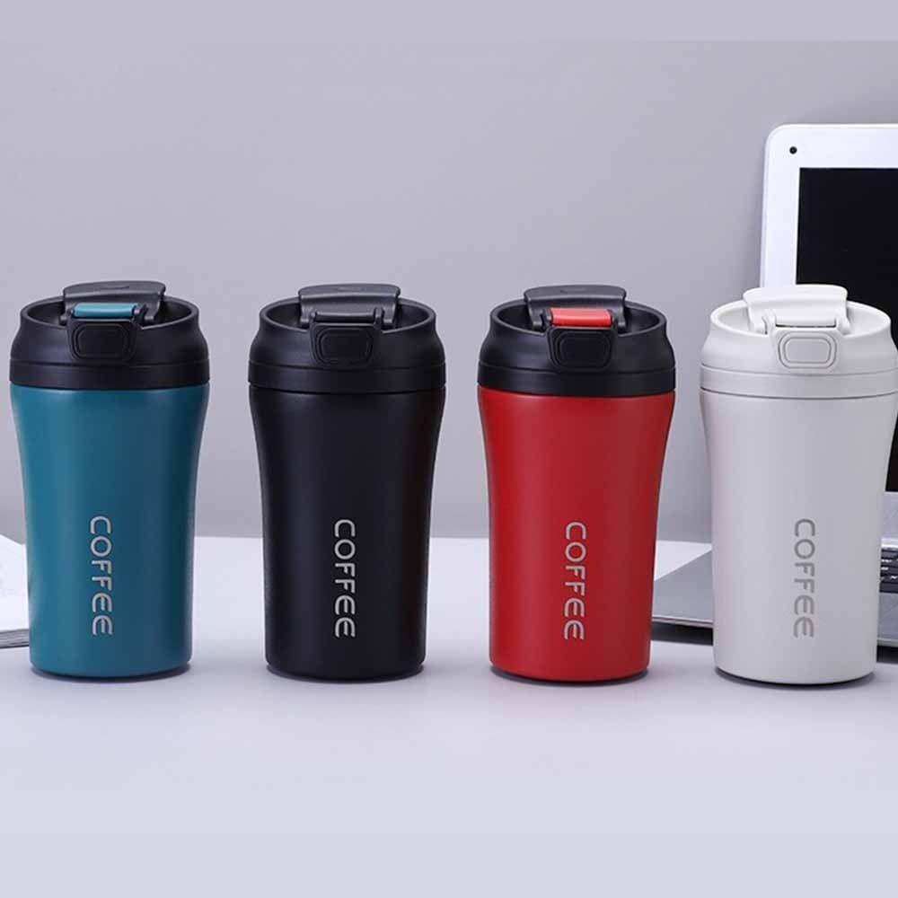 Flip Lid Coffee Cup Leak Proof Vacuum Tumbler Portable Water Bottle  Office