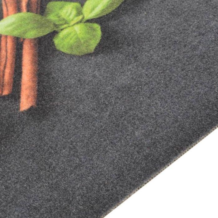 VidaXL Tapis de cuisine lavable impression d'épices 45x150 cm velours 136540