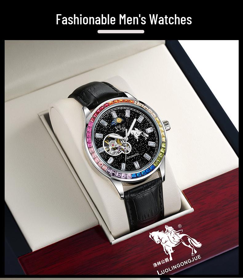 Duke of Lorraine 1976 Men's Luminous Skeleton Mechanical Watch