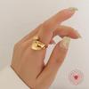 Marke Französischer Stil Geometrisches Vertieftes Band: Titanstahl mit 18 Karat Gold Zeigefingerring