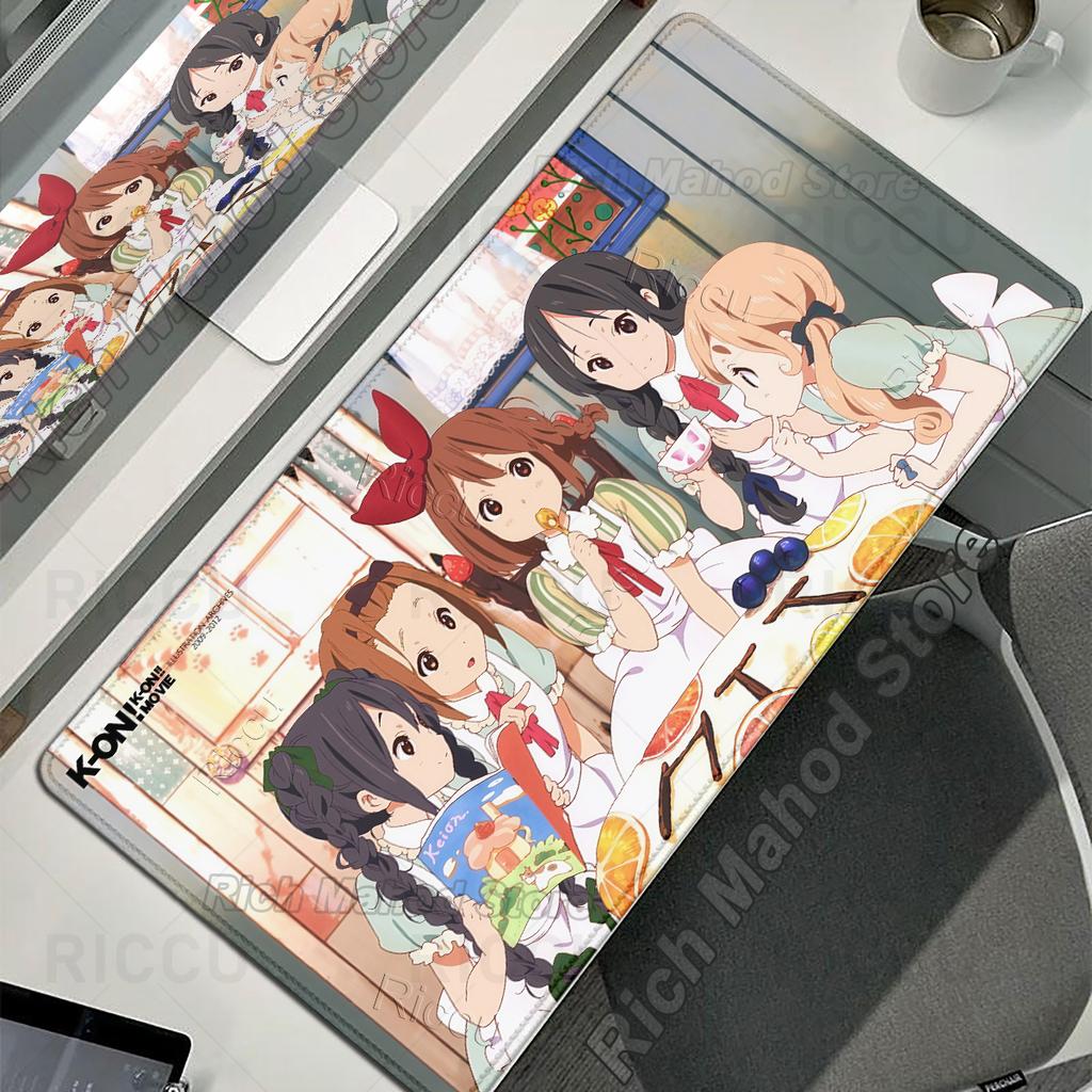 Cute Anime Girls Mouse Pads K-ON Large Gaming Aesthetics Carpet Office Computer Keyboard Nonslip Rug PC Cabinet XXL LockEdge Mat