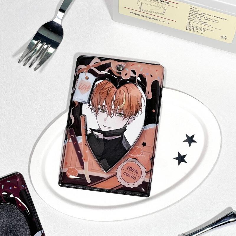 Älska Choklad PVC-Korthållare med Kedja 3 Tum Kpop Fotokortsfickor Kreativ Fotoram Skyddsfodral Kawaii Gåvor 2025