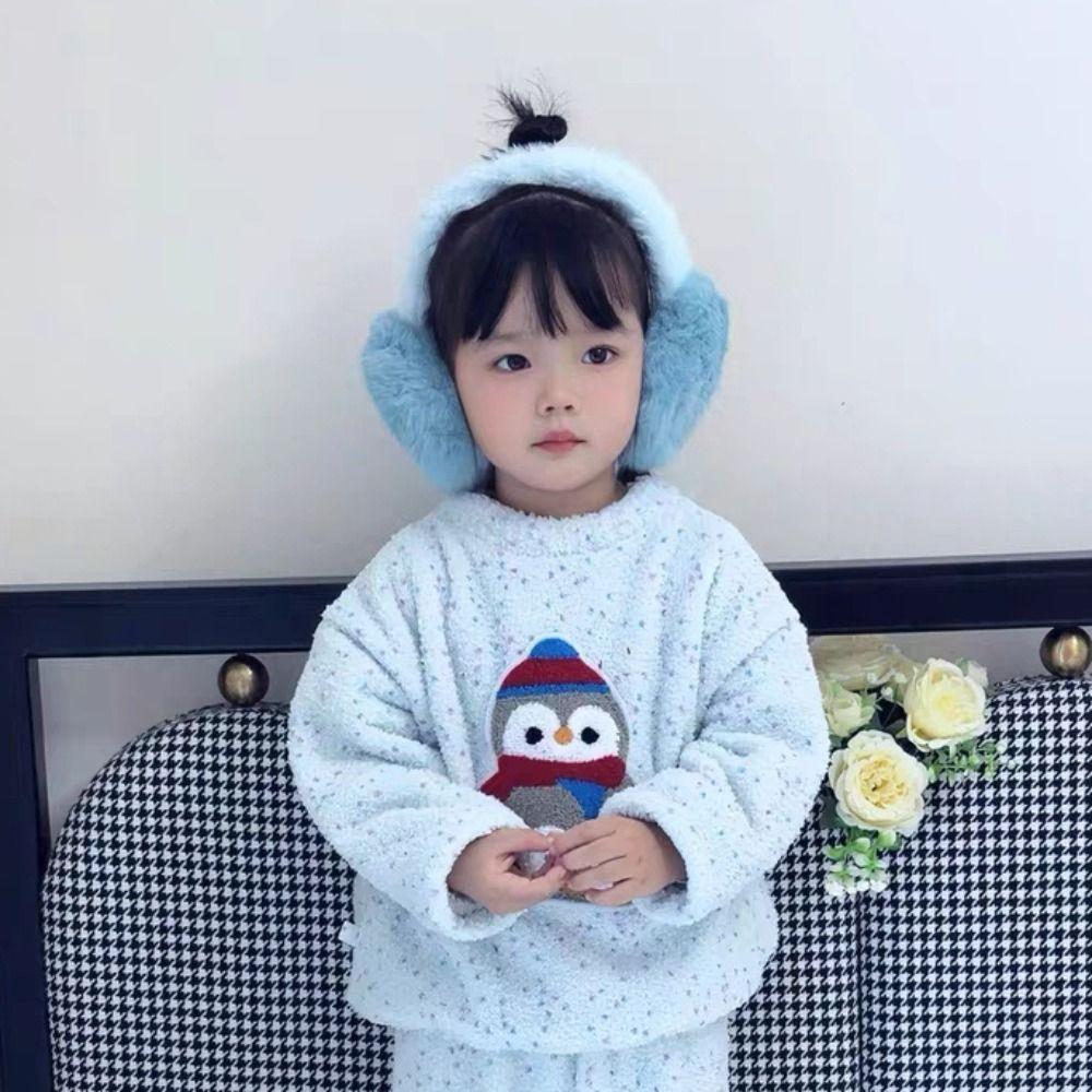 Windproof Foldable Ear Cover Cartoon Children's Ear Warmers Cute Winter Plush Earmuffs  Skiing