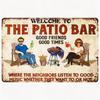 Willkommen im Patio Bar Vintage Metallschild Perfekt für Zuhause NEU Aluminium