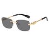 Spice Girl Frameless Sunglasses Women'S Metal Leopard Head Premium Sense Sunglasses Street Shooting Personality Versatile Glasses Men