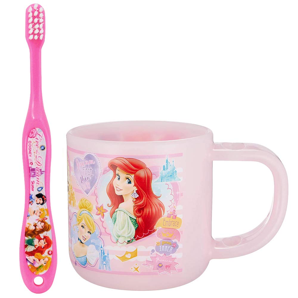 Skater Toothbrush Set with Stand and Princess Disney for Kindergarteners Ages Cup, Design, 180ml, 14.5cm, 3-5, KTB5-A