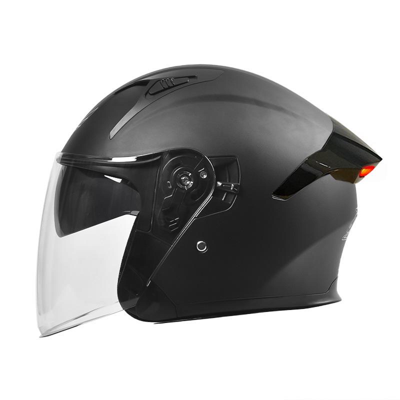 Unisex Smart LED Motorcycle Helmet with Long Battery Life, Suitable for All Seasons - Three-Quarter Design