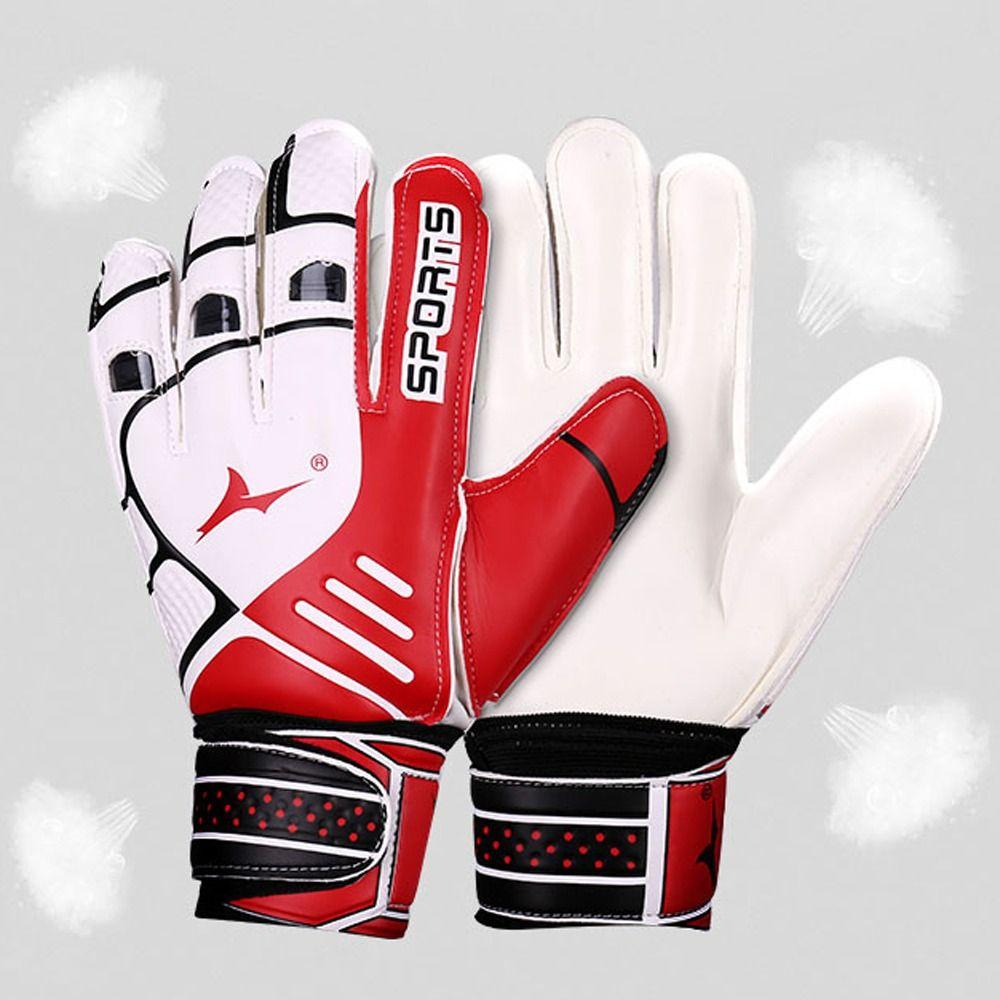 1 Pair Size 5-10 Goalkeeper Gloves Rubber Kids Goalie Gloves Competition   Play Football