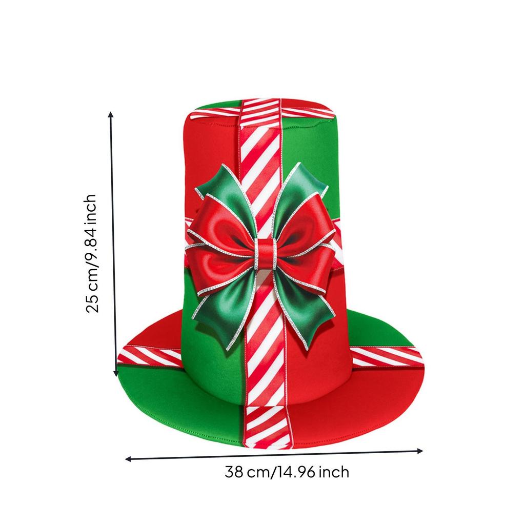 Christmas Top Hat Soft Pull-on with Bow Motif Photo Prop