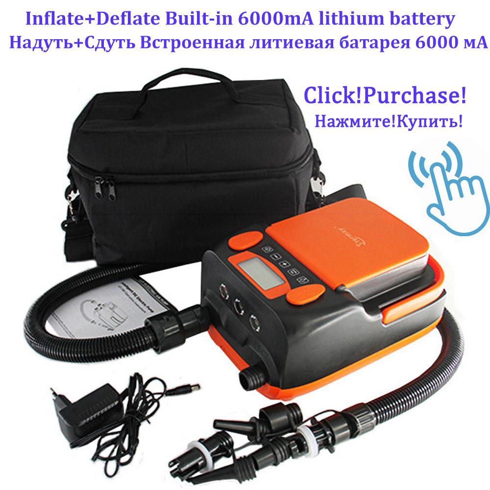 20/16 PSI Dual Stage Electric Air Pump Intelligent Inflatable Pump 12V 110W for Inflatable SUP Stand Up Paddle Surfing Board
