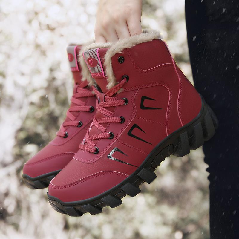 Winter Velvet Warm Couple Snow Boots Large Size Shoes Outdoor Cotton Shoes Casual High-top Boots Sneakers Men