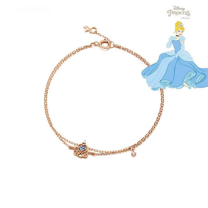 Weihnachtsedition Disney Belle Prinzessin Armband: Exquisiter Luxus-Silberschmuck für Damen