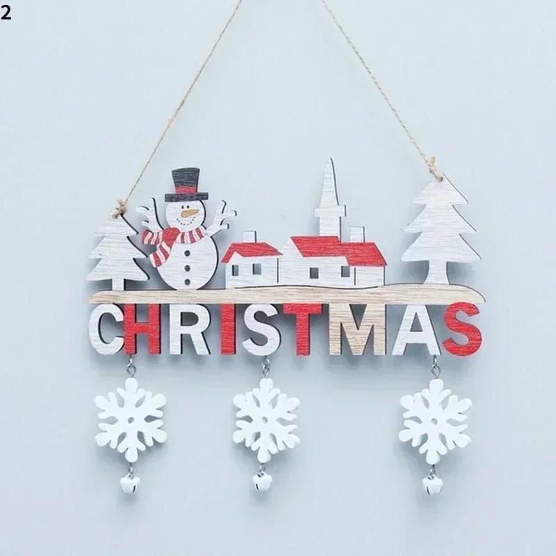 New Christmas Home Creative Decor Pendants Restaurants Wooden Handicrafts Door Decorations Christmas Festival Gifts Accessories