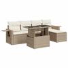 VidaXL Garden Lounge Set with Cushions 6 Pcs Beige Braided Resin 3326459