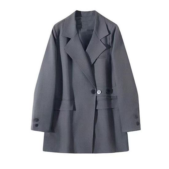 Dámský oblek Kabát Límec Dlouhý rukáv Boční knoflíky Zapínání Bunda oblek Jednobarevný Volný střih Základní Business Svrchní oblečení