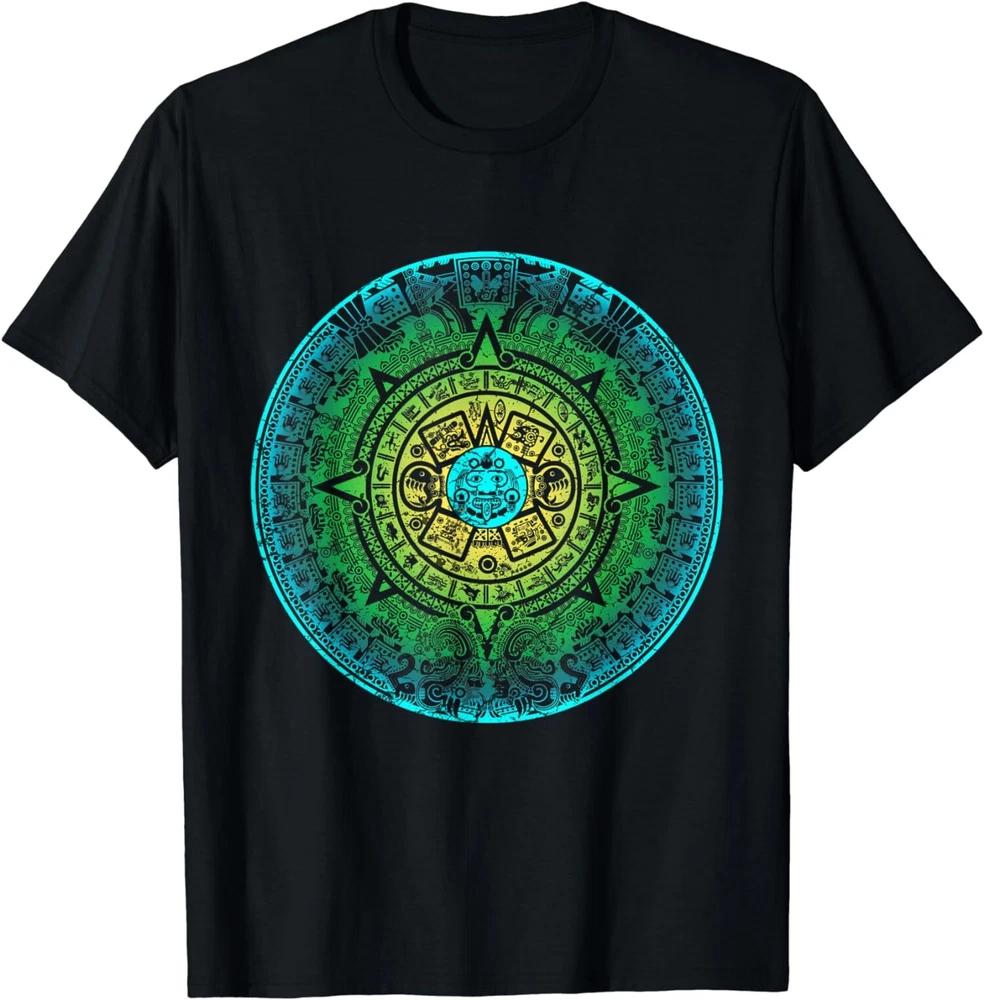 New Aztec Calendar Mexican Native Mayas Mayans Art Tshirt S4xl S
