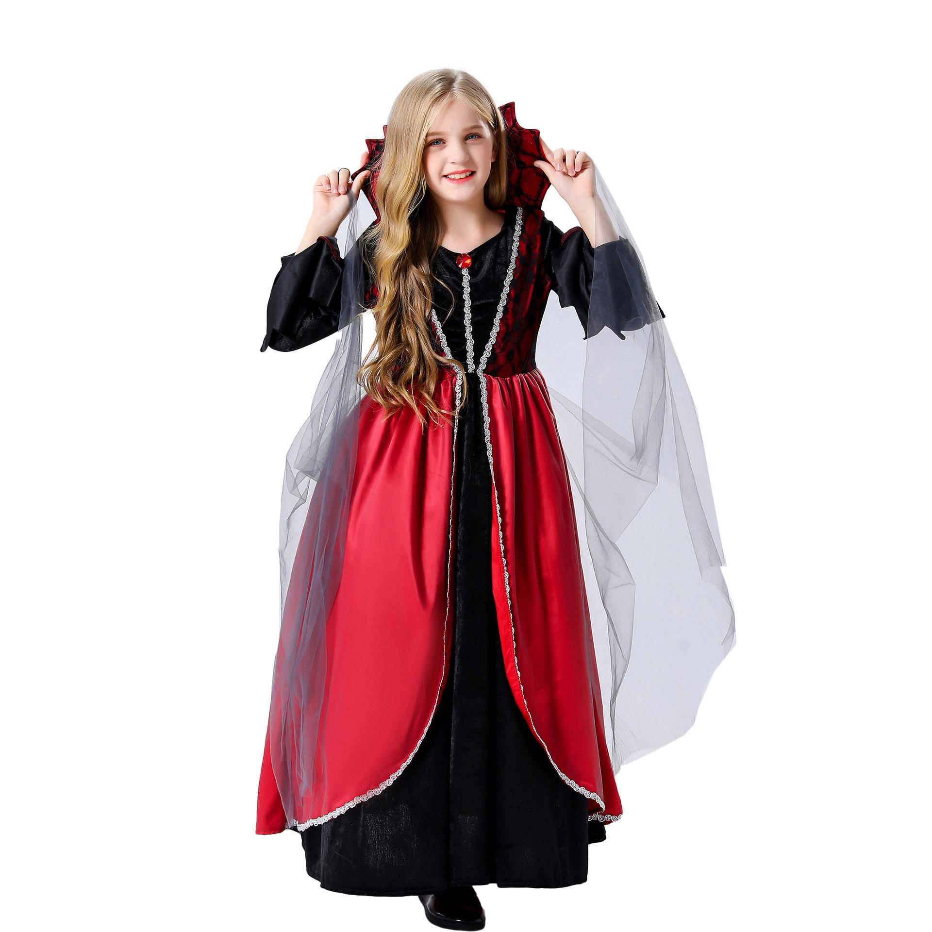 

S-XL детский костюм придворного дьявола, костюм на Хеллоуин, детская одежда 120cm красный