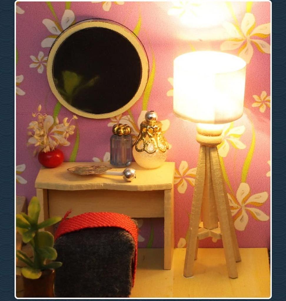 Moin moin Maßstab Puppenhaus Miniatur Handgefertigt Bausatz DIY Modell Raum Stil Modern Japanisch Mittlere Größe LED Licht Acrylbox 2305dh389 1/24 Set, Zweistöckig