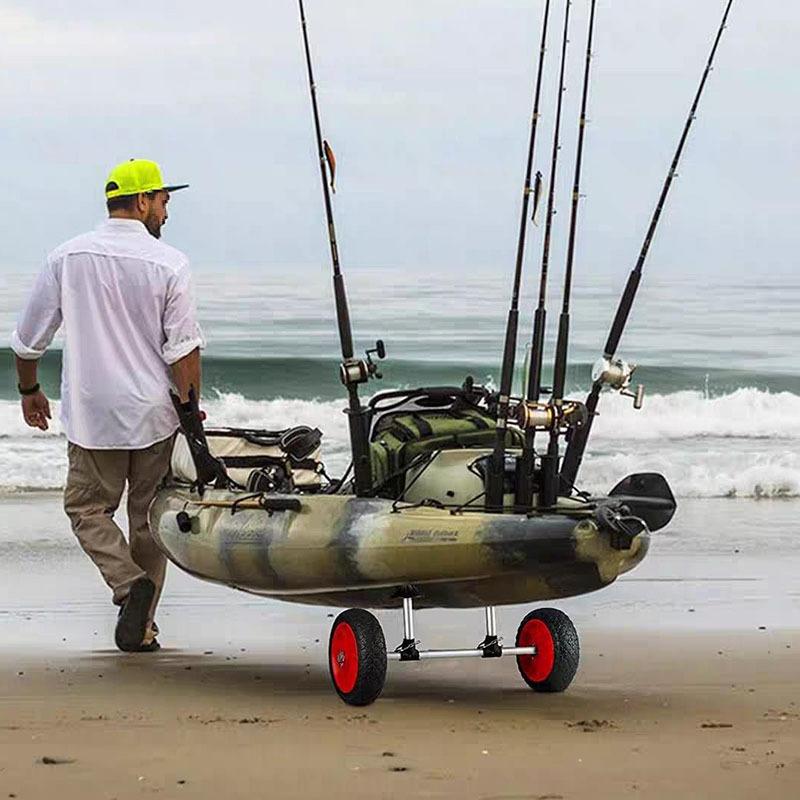Trailer Kayak Direct Insertion Type Detachable Canoe Trolley Cart Adjustable Width With Drainage Holes Boat Accessories