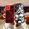 Fashin Skeleton Skull Pattern Phone Case For iPhone XR X XS 12 13 11 14 Plus Pro MAX 7 8 Plus SE 2020 Soft Silicone Back Covers