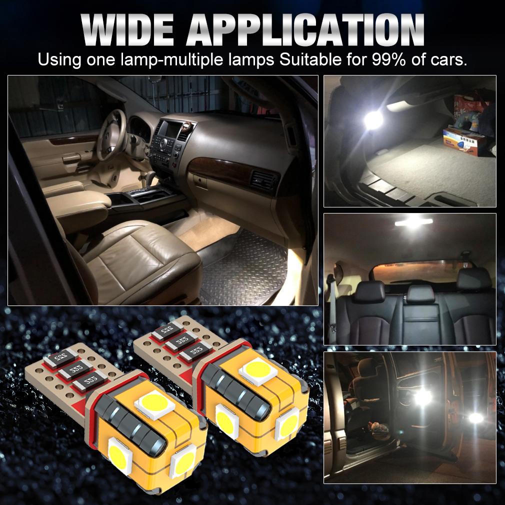 2 Τεμάχια Λάμπες LED T10 Φώτα Αυτοκινήτου Λευκό 168 501 W5W Canbus LED Σφήνα 3030 5SMD Εσωτερικός Θόλος Φωτισμός Ανάγνωσης Φως Πινακίδας Κυκλοφορίας Λυχνία Σήματος 12V 6000K