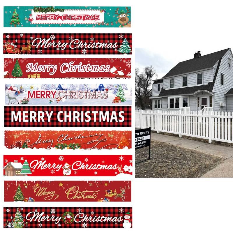 Steaguri Vibrante de Crăciun Pentru Decorațiuni Festive Bannere din Poliester în Formă Pătrată