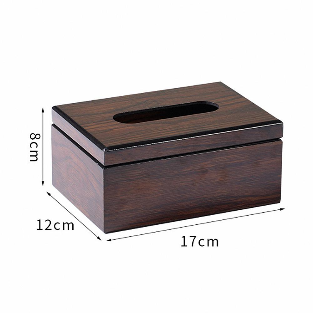 Walnut Color Wooden Tissue Paper Dispenser, Home Daily Use Desk Wood Napkin Paper Storage Case