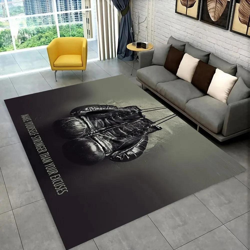 3D Boxing Gloves Boxer Fight Area Rug Large,Carpet Rug for Living Room Bedroom Sofa Doormat Decoration,Kids Non-slip Floor Mat