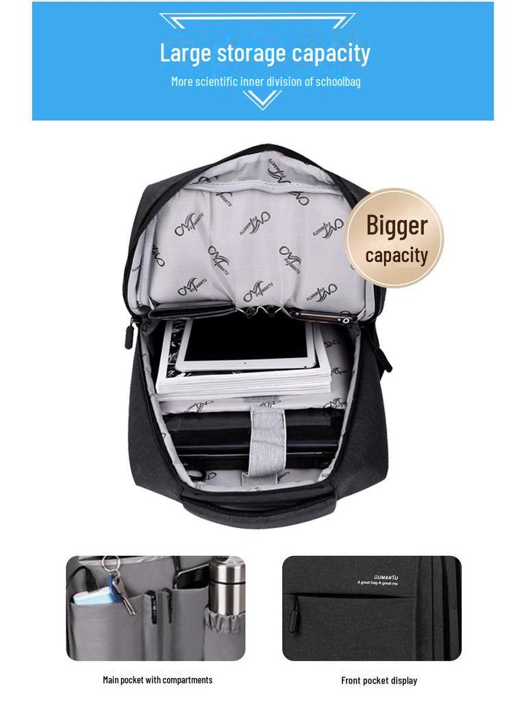 Men's High-End Fashion Waterproof Business Commuter Backpack with Large Capacity for Laptops and Travel
