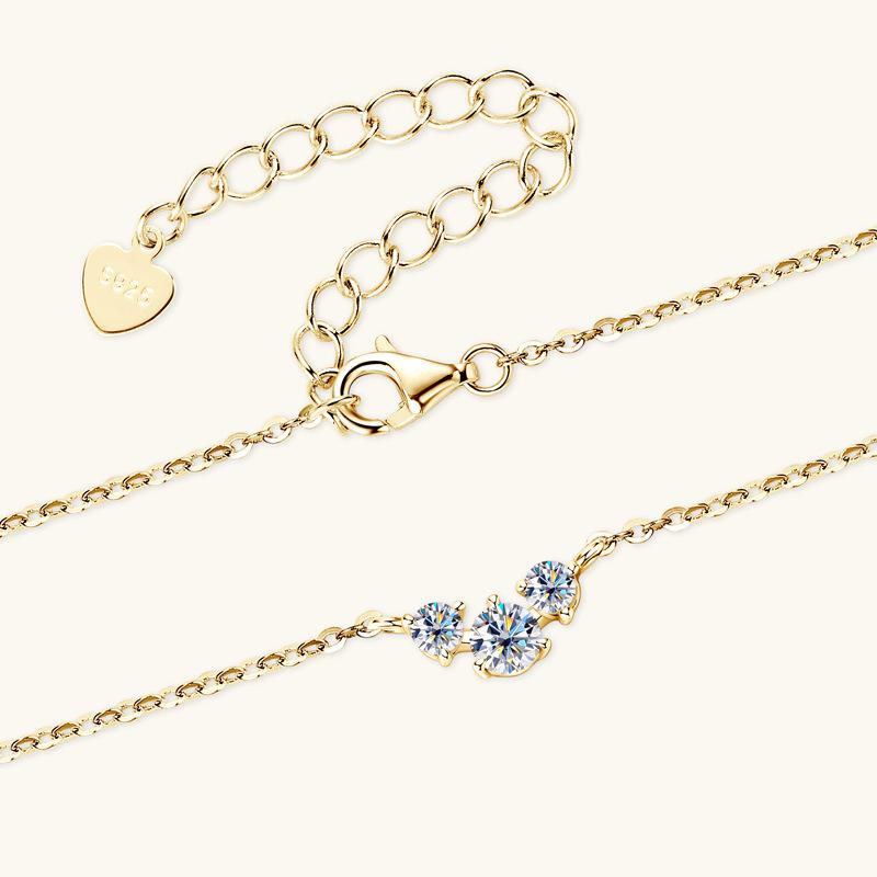 Silvere Glam Korean Version Of The Personalized Smiley Face Moissanite Necklace Ins Trendy Cool 925 Sterling Silver Jewelry Necklace