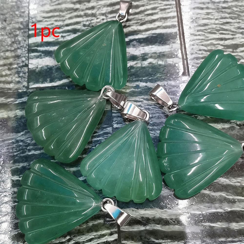 

1pc Natural Stone Pendant Tiger Eye Lapis Lazuli Fashion Shell Shape Pendant Charms for Jewelry Making Necklaces DIY Materials wine red