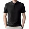 Summer New Men's Short-sleeved T-shirt Polo Shirt Lapel Button European and American Heavy Casual T-shirt