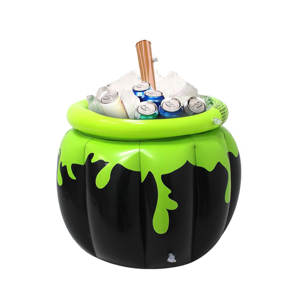 Halloween Witch Inflatable Cauldron Cooler Ice Bucket, Large Capacity Drink Holder