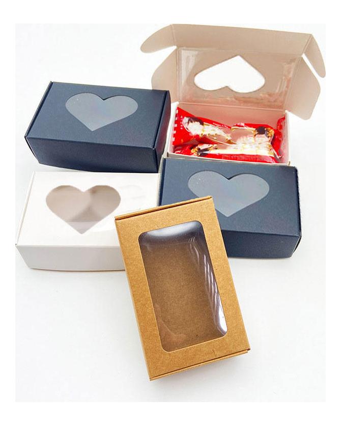 25KS Kraft papírová krabička s průhledným okénkem Domácí krabičky Dárky Balení Krabičky na sušenky Balení Krabička bonboniéra Dárek k narozeninám