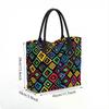  Colorful Geometric Pattern Large Capacity Casual Daily Tote Bag for Women