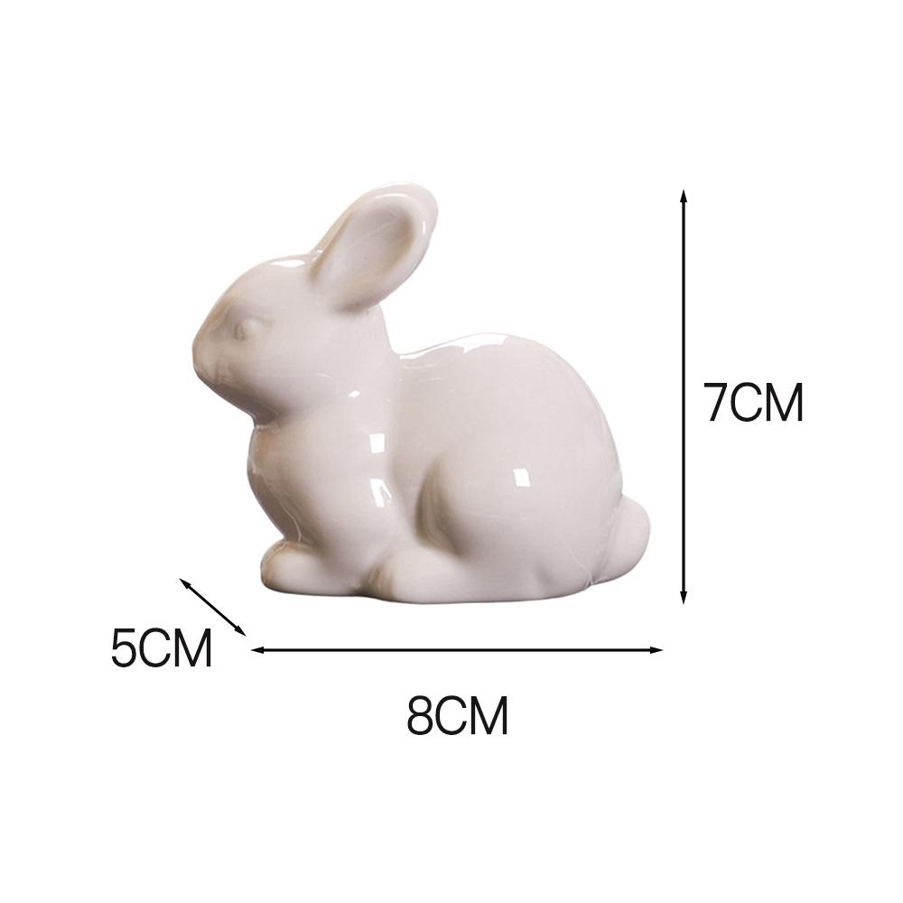 Mini Ceramic Bunny Ornament Home Decoration Animal Figurine Craft for Children Girls Boys Party Gift