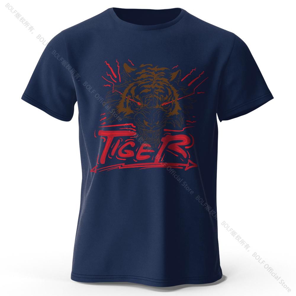 Cultural Tiger Motif Printed 100% Cotton T-Shirt, Soft & Comfortable Round Neck Short Sleeve Tee for Men & Women