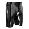 Yousheng Men's Faux Leather Short Pants Sexy Open Crotch Shiny Boxer Shorts Glossy Stretchy Hot Pants for Parties And Date Nights