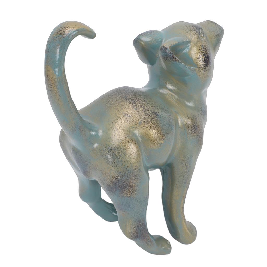 Resin Cat Statue Cute Small Cat Figurine Indoor Outdoor Ornament for Home Yard Lawn Porch Decoration
