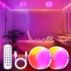 2-Pack Waterproof Shower Lights for Inside Shower, Rechargeable Shower Lamp | 15 RGBW Color Mood Lighting with Remote Dimmable&Timer, LED Wireless