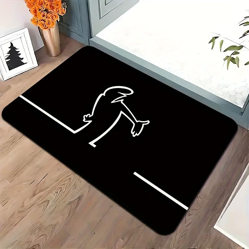 

1pc Modern Black and White Lines DoorMat, Non-slip Carpet, Suitable for Living Room, Bedroom, Bathroom, Holiday Home Decoration 50cm x 80cm