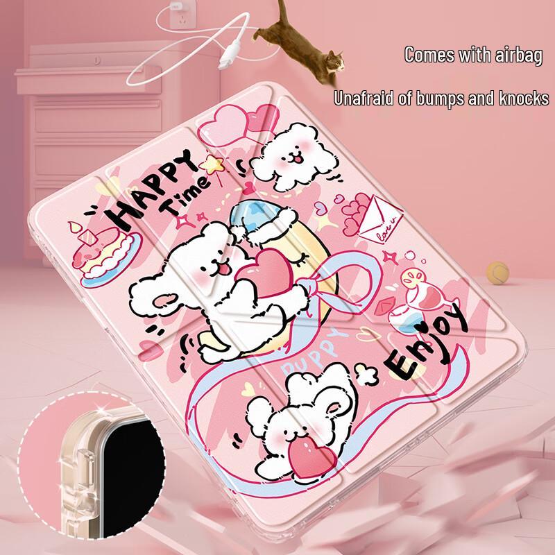 QBOSS Love Doggy Y-Fold Protective Case for Huawei MatePad