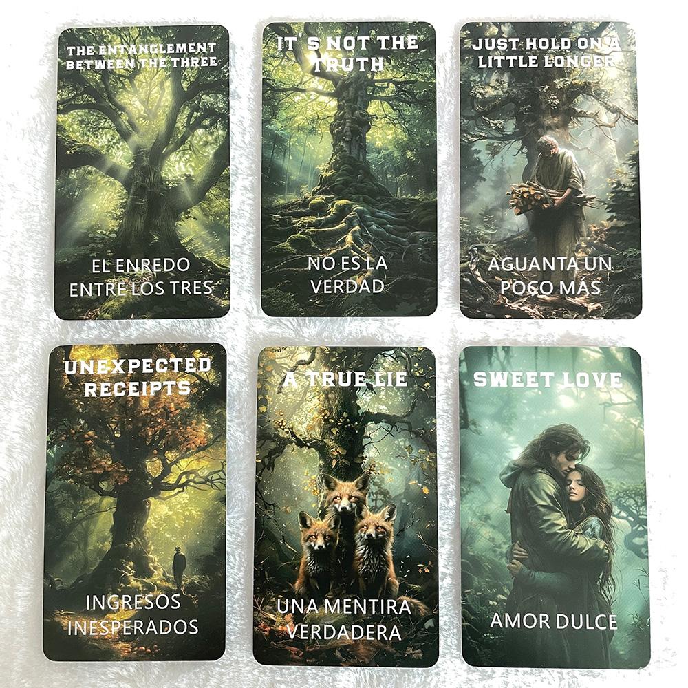 Spanish English Mysterious Forest Life Guide Beautiful Oracle Tarot Rune Divination Table Game Props