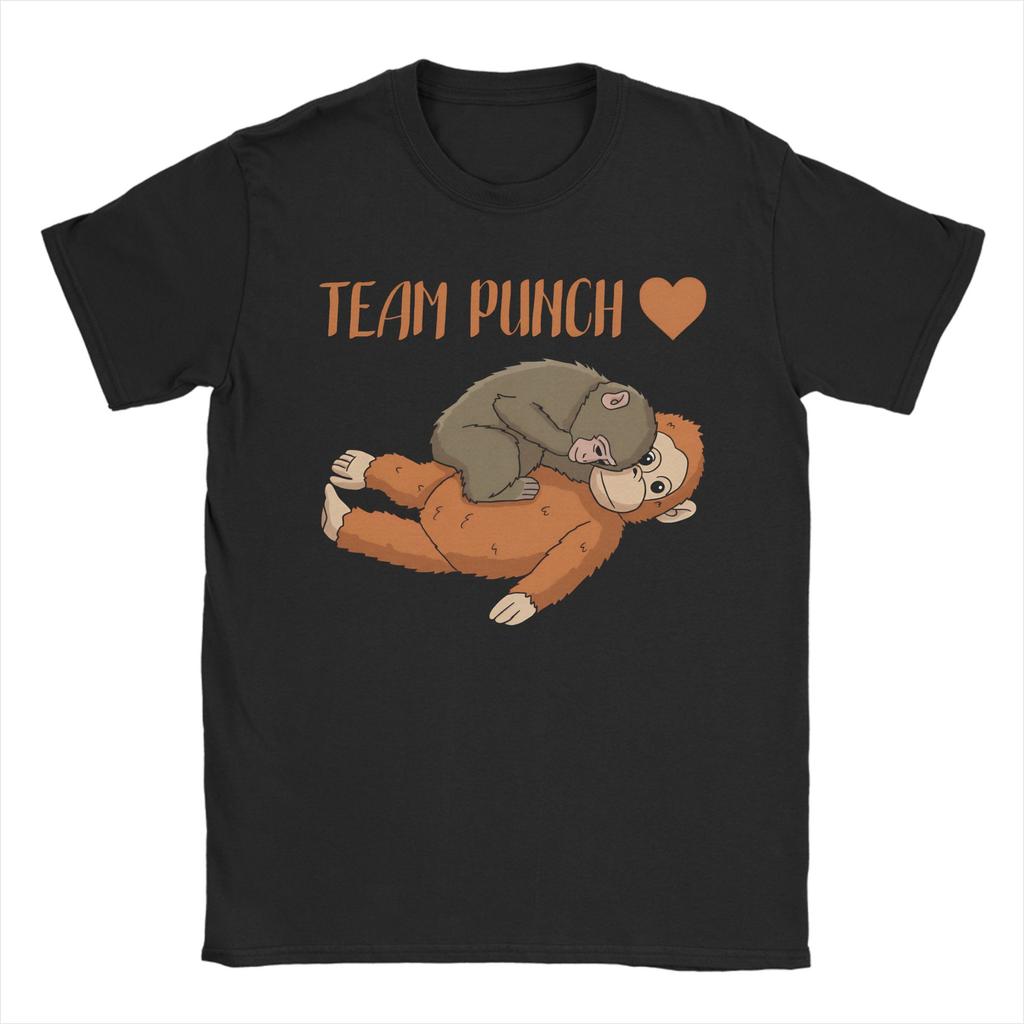 Unisex Womens TShirts Punch Monkey Comic Style Art Novelty Cotton Tee Shirt Short Sleeve T Shirt O Neck Clothing Original